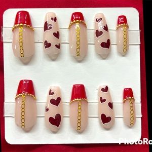 Red love gel nails video added!